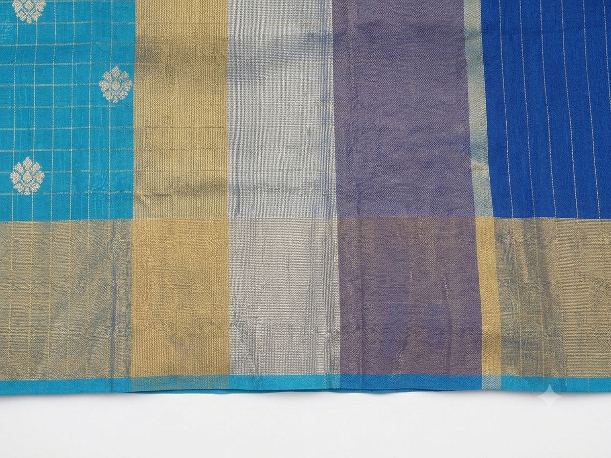 Royal Blue Paisley Silk Saree with Zari Border | Wedding & Festive Wear